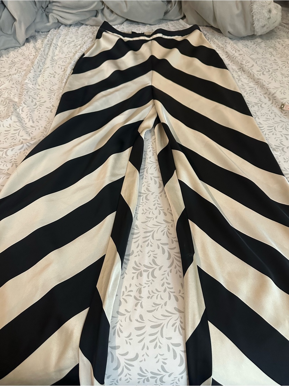 TCEC Black and Cream Diagonal Stripe pants